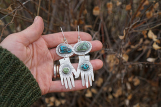 Frida Earrings- Silver and Turquoise