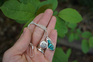 Dear Mama Charm Necklace- Turquoise