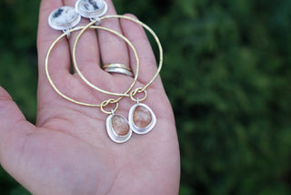 Ties that Bind Earrings- Rutile Quartz & White Buffalo