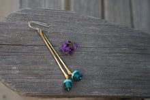 Load image into Gallery viewer, Sticks Earrings- Turquoise and Appatite
