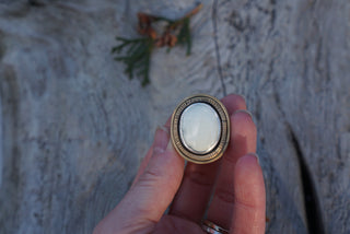 Topo Ring- Ivory Creek Variscite Size 8