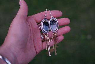 Tailfeather Fringe Earrings- Picasso Jasper