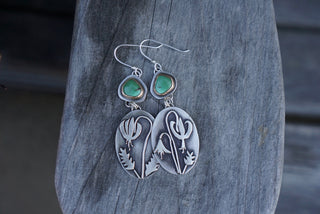 Mountain Flower Earrings- Turquoise