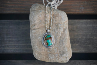 Calamity Necklace- Dark Green Globe Turquoise