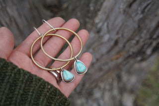 Plain Jane Hoops- White Water Turquoise