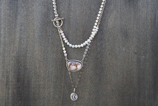 Pearl Moon Necklace Set- Wild Horse Magnesite
