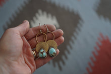 Load image into Gallery viewer, First Light Brass Earrings- Lavender Turquoise
