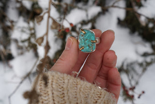 Talon Ring- Nugget Turquoise Size 8.25-8.5