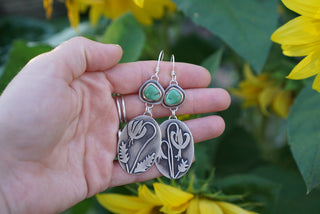 Mountain Flower Earrings- Turquoise
