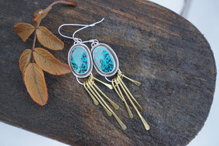 Be Free Fringe Earrings- Azurite