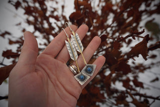Arrow Earrings- Denim Lapis