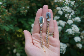 Cleo Post Dangles- Blue Opal