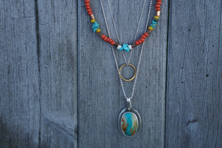 Festival Necklace Set- Coral