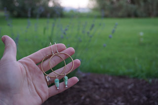 Plain Jane Hoops- Sonoran Gold Turquoise And Brass