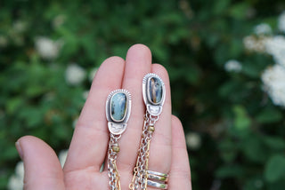 Cleo Post Dangles- Blue Opal