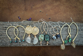 Luck Earrings- Brass & Freshwater Pearl