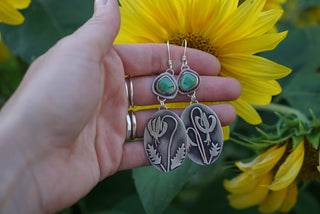 Mountain Flower Earrings- Turquoise