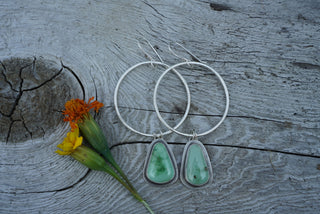 Plain Jane Hoops- Green Turquoise