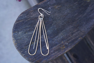 Petal Earrings- Brass+Sterling