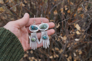 Frida Earrings- Silver and Turquoise
