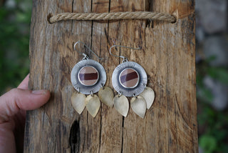 Sunflower Earrings- Banded Jasper