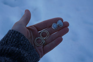 Aura Convertible Post Earrings- Opal