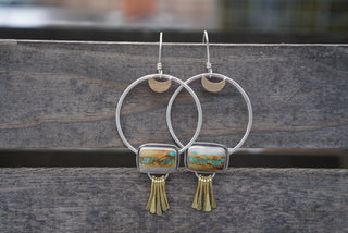 Harvest Moon Hoops- Royston Ribbon Turquoise