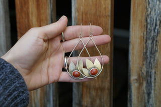 Tulip Earrings- Red Jasper