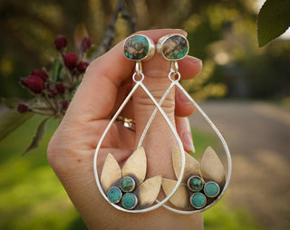 Tulip Post Earrings- Turquoise
