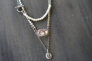 Pearl Moon Necklace Set- Wild Horse Magnesite