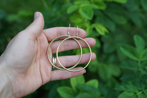 Large New Moon Hoops- Brass- MTO