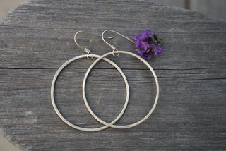Large New Moon Hoops- Sterling Silver- MTO