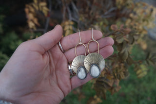 First Light Brass Earrings- White Buffalo