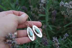 Four Winds Earrings- Turquoise, Silver and 14K Gold Fill