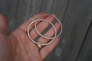 Large New Moon Hoops- Sterling Silver- MTO