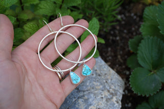 Plain Jane Hoops- Blue Turquoise