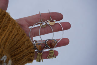 Harvest Moon Hoops- Picasso Jasper