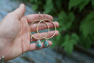 Plain Jane Hoops- Sonoran Mountain Turquoise