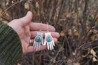 Frida Earrings- Silver and Turquoise