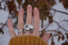 Load image into Gallery viewer, Latitude Ring- White Buffalo Size 5.25
