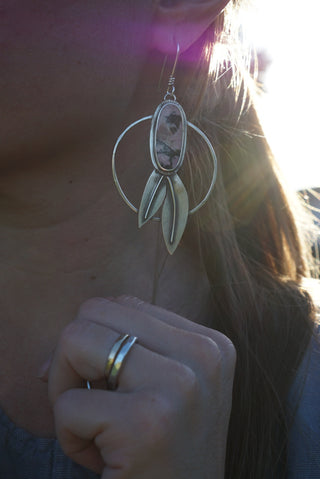 Perennial Hoop Earrings- Rhodanite