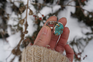 Talon Ring- Nugget Turquoise Size 8.25-8.5