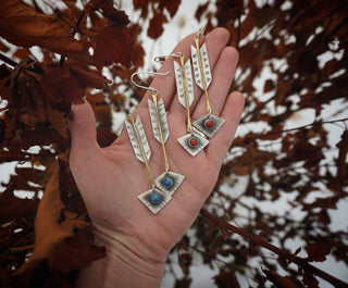 Arrow Earrings- Denim Lapis