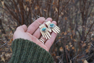 Frida Earrings- Brass and Turquoise