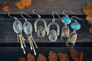 After The Rain Earrings- Royston Ribbon Turquoise