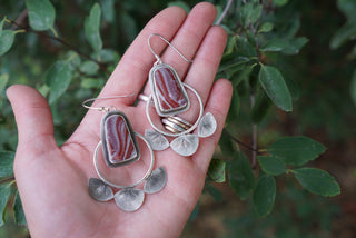 A Burst of Light Hoops- Red Agate