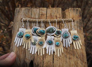 Frida Earrings- Brass and Turquoise