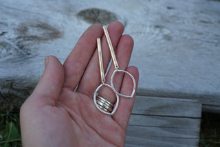 Petal Post Earrings- Silver and 14K Gold Fill