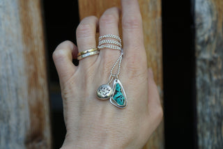 Dear Mama Charm Necklace- Turquoise