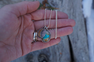 To The Moon Charm Necklace- Royston Turquoise